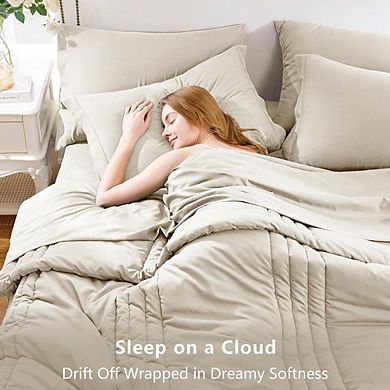 7-Piece Bed-in-a-Bag Comforter Set, Soft All-Season Microfiber Bedding