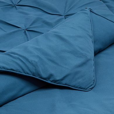 All-Season Down-Alternative Pinch Pleat 3-Piece Comforter Set with Microfiber Shams