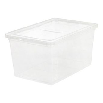 IRIS 58-qt Plastic Storage Bin Tote Organizing Container with Latching Lid, Clear