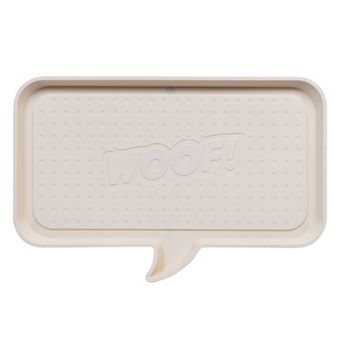 IRIS Large "WOOF" Feeding Mat for Dog or Cat, White