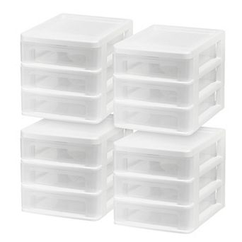 IRIS Small 3-Drawer Desktop organize, Stackable, for Office, School, Stationary, Makeup organize,