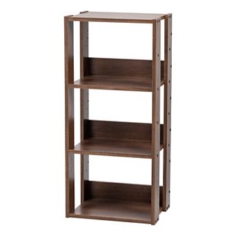 IRIS 3 Shelf Open Wood Shelving Rack Unit, Brown