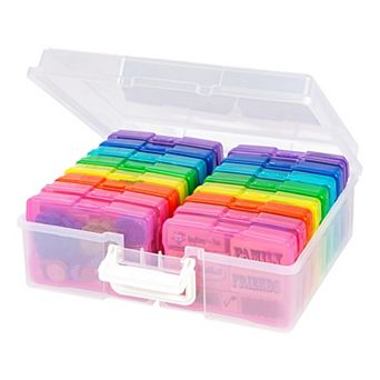 IRIS Extra Large 4" x 6" Photo Keeper with 16 cases, Rainbow/Clear