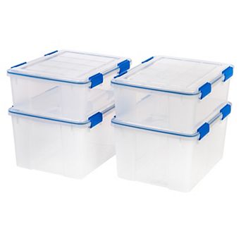 IRIS 27 & 44-qt Combo Storage Box with Gasket Seal Lid - Heavy Duty Moving Containers with Tight
