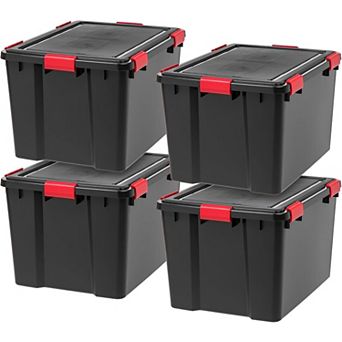 IRIS 74-qt Storage Box with Gasket Seal Lid- Heavy Duty Moving Containers with Tight Latch, 4 pk