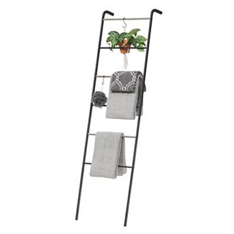 IRIS Free-Standing Clothing Rack, Clothes organize, Ladder Style, Metal Garment Rack, Black