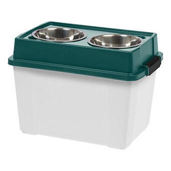 Remington 47 Lbs/45-qt Large Elevated Dog Food Bowl with Airtight Pet Food Storage Container, Green