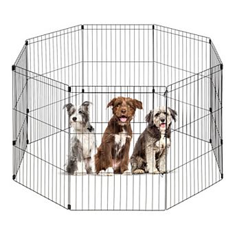 IRIS 36" Exercise 8 Panel Wire Metal Pet Playpen for Dog,Cat