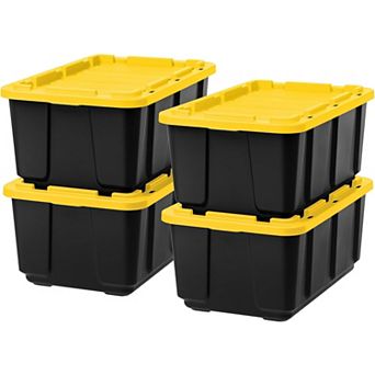 IRIS 27 Gal/108-qt Large All-Weather Heavy-Duty Stackable Storage Plastic Bin Tote Container with