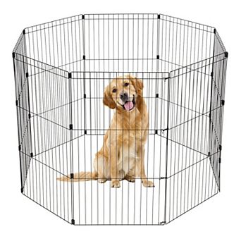 IRIS 42" Exercise 8 Panel Wire Metal Pet Playpen for Dog