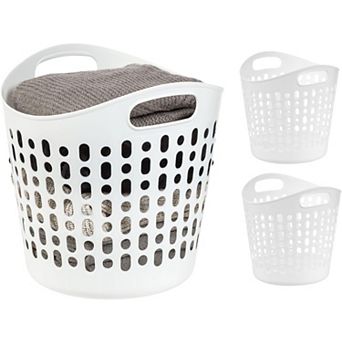 IRIS 27 L Plastic Laundry Basket with Ventilation Holes, Flexible Clothes Hamper for Laundry Room
