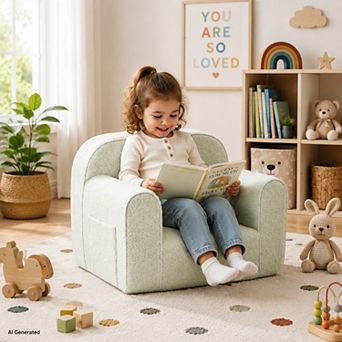 Unikome Kids Foam Couch Chair Toddler Armchair Ages, Soft Plush Portable Children Sofa with Handle