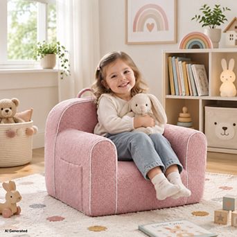 Unikome Kids Foam Couch Chair Toddler Armchair Ages, Soft Plush Portable Children Sofa with Handle