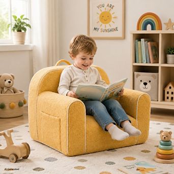 Unikome Kids Foam Couch Chair Toddler Armchair Ages, Soft Plush Portable Children Sofa with Handle