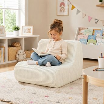 Unikome Kids Lounge Chair Foam SofaSoft Corduroy Toddler Armchair, Lightweight Portable Kids Couch