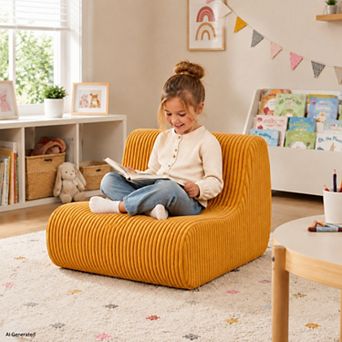 Unikome Kids Lounge Chair Foam SofaSoft Corduroy Toddler Armchair, Lightweight Portable Kids Couch