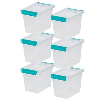 IRIS 2-qt Stackable Craft Storage Bins with Lids, Clip Box for Art Supplies, Paper, & Office,