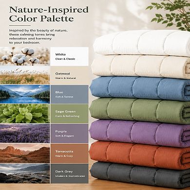 Unikome Goose Feather Fiber Comforter, All Season Fluffy Comforter with Noiseless Shell
