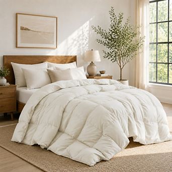 Unikome All Seasons Goose Down & Feather Fiber Comforter