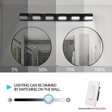 Contemporary Dimmable LED Vanity Wall Light, Bathroom Over-Mirror Fixture