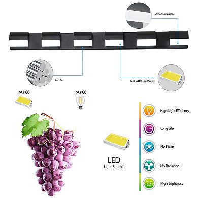 Contemporary Dimmable LED Vanity Wall Light, Bathroom Over-Mirror Fixture