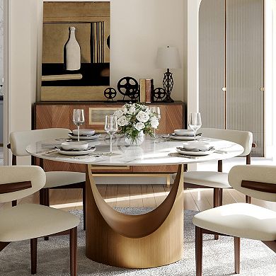 59"Round Microcrystalline Stone Dining Table
