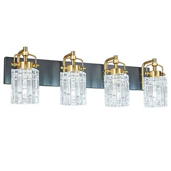 ZLAIQB 27.95" 4-Light Modern Crystal Glass Bathroom Wall Sconce