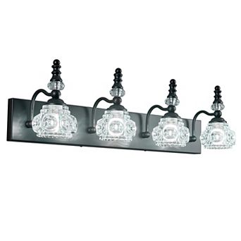 ZLAIQB 27.55" 4-Light Vintage Glass Crystal Bathroom Vanity Light