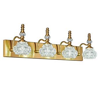 ZLAIQB 27.55" 4-Light Vintage Glass Crystal Bathroom Vanity Light
