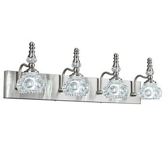 ZLAIQB 27.55" 4-Light Vintage Glass Crystal Bathroom Vanity Light