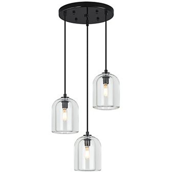 ZLAIQB 3-Light Modern Crystal Height Adjustable 11.02" Pendant Light
