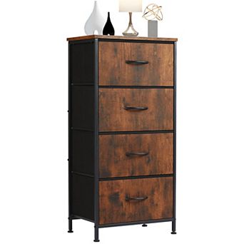 YIORTWO Fabric Dresser Cabinet with Wooden Top, Multi-Drawer Storage for Bedroom or Closet