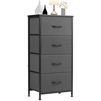 YIORTWO Fabric Dresser Cabinet with Wooden Top, Multi-Drawer Storage for Bedroom or Closet