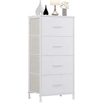 YIORTWO Fabric Dresser Cabinet with Wooden Top, Multi-Drawer Storage for Bedroom or Closet