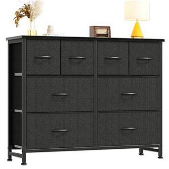 YIORTWO Fabric Dresser with Wooden Top, 8-Drawer Storage Cabinet for Bedroom or Closet