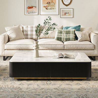 51" Snow Mountain Slate Coffee Table