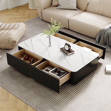 51" Snow Mountain Slate Coffee Table