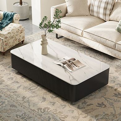 51" Snow Mountain Slate Coffee Table