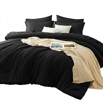 7 pc Bed-in-a-Bag Comforter Set, Soft All-Season Microfiber Bedding with Sheets & Shams