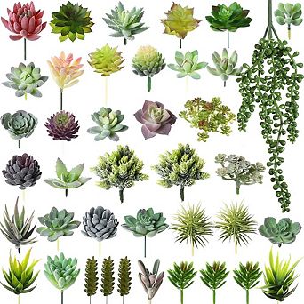 Artificial Succulent Plants, Mini Faux Realistic Decor for DIY Home & Office
