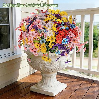 Artificial Morning Glory Flowers, UV Resistant Faux Outdoor Garden Decor
