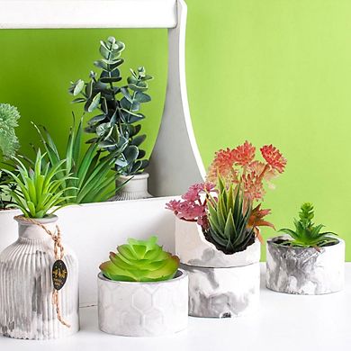 Colorful Artificial Succulents Set, 22PCS Mini Faux Plants for DIY Decor