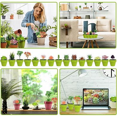 Colorful Artificial Succulents Set, 22PCS Mini Faux Plants for DIY Decor