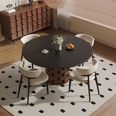51"Mid-Century Round Dining Table