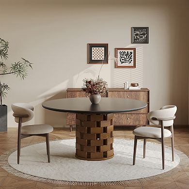 51"Mid-Century Round Dining Table