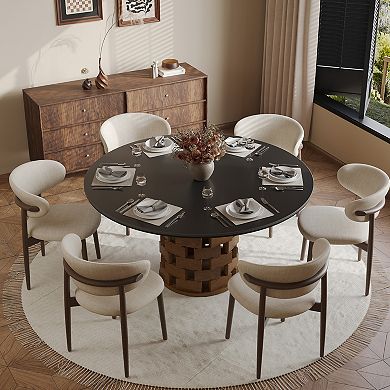 51"Mid-Century Round Dining Table