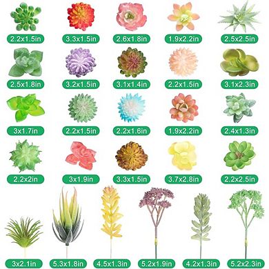 Mini Artificial Succulents, Faux Cactus Plants for Home & Garden Decor