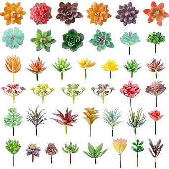 Artificial Succulent Plants Mini, Faux Realistic Decor for DIY Home & Office