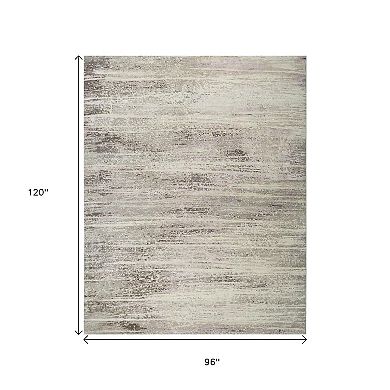 HomeRoots Brown Abstract Hand Knotted Area Rug