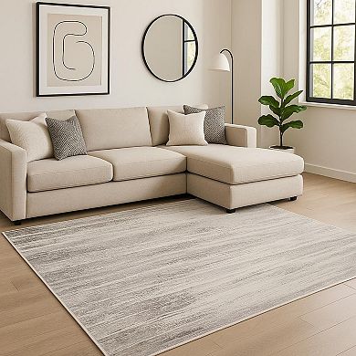 HomeRoots Brown Abstract Hand Knotted Area Rug